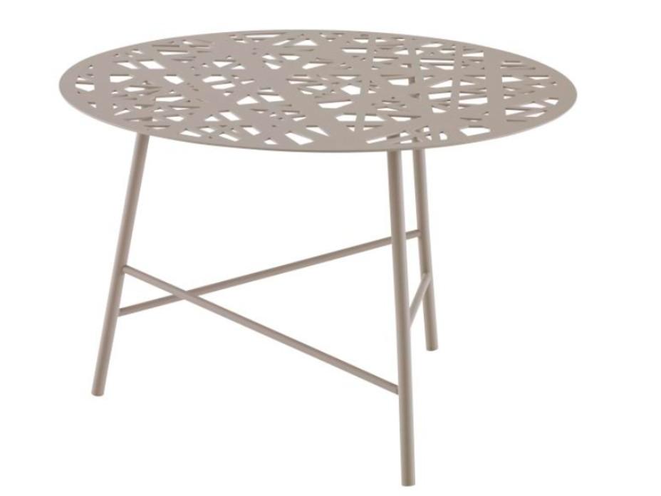 EZOU Round steel garden side table