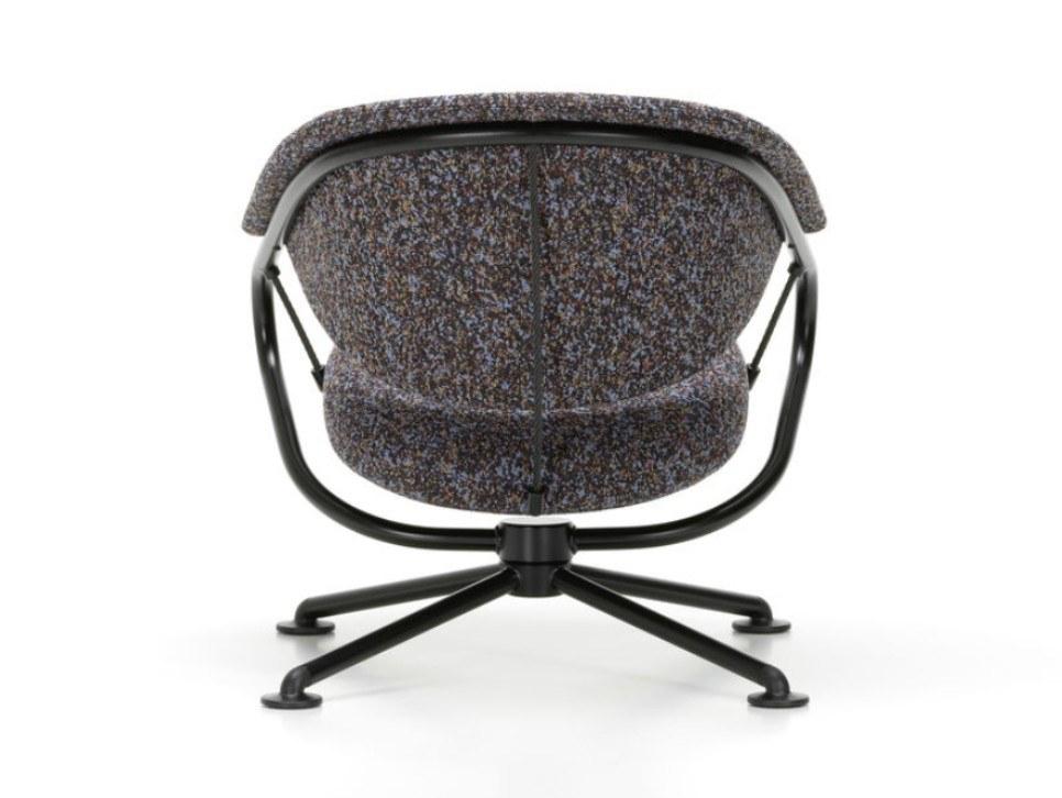 CITIZEN LOWBACK Swivel fabric easy chair with 4-spoke base with armrests
