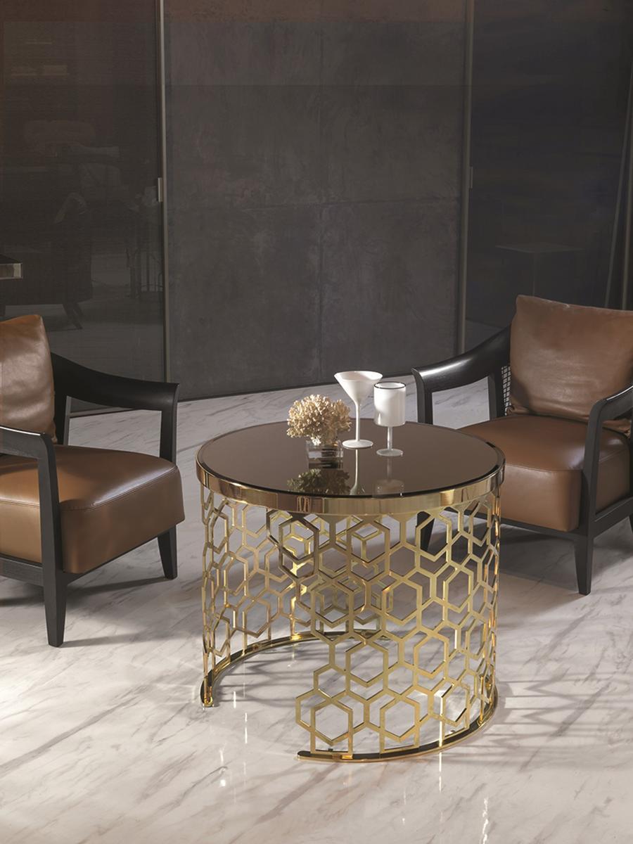 MANFRED Round glass coffee table
