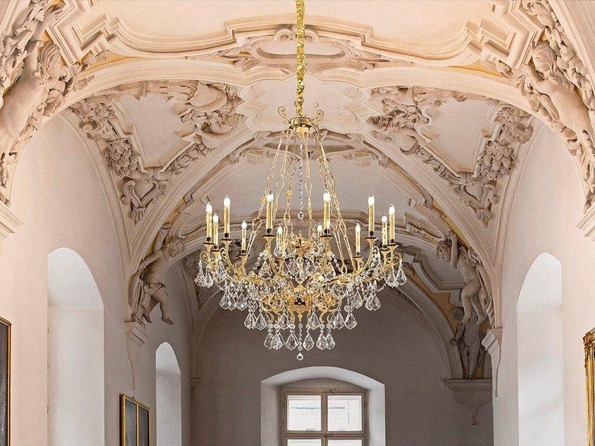 ODESSA 12-155 / 8-100 Incandescent brass chandelier with crystals