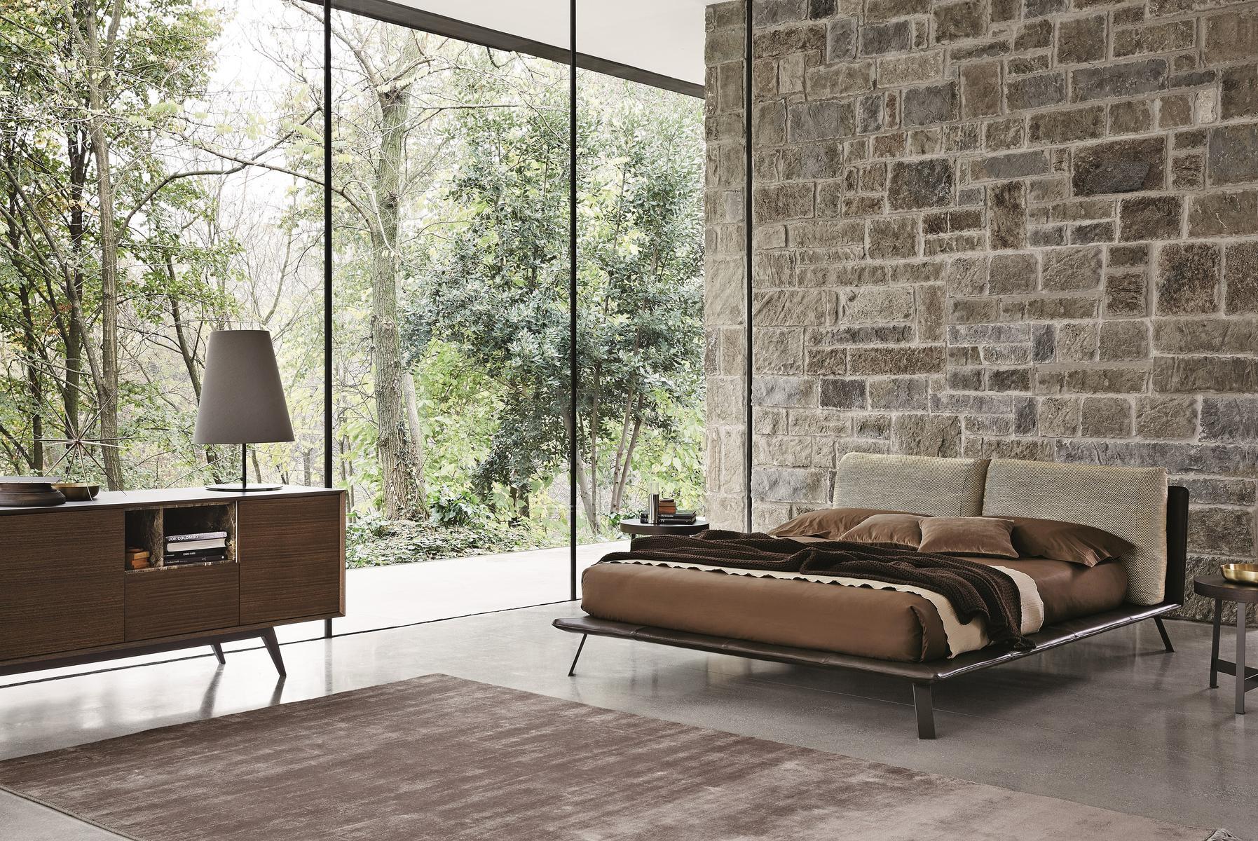 KANAHA Bed with upholstered headboard
