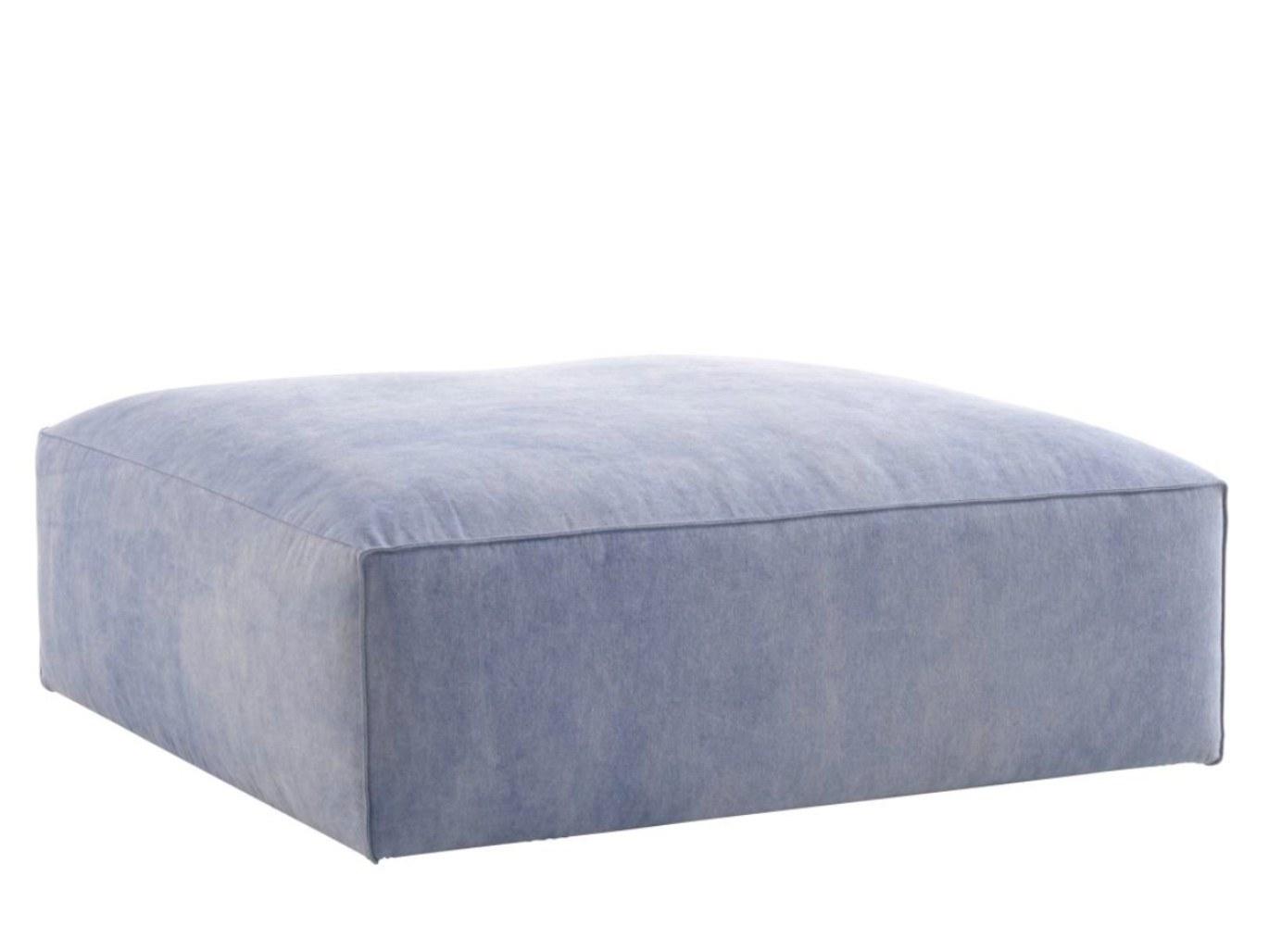 NILS Rectangular fabric pouf with removable lining