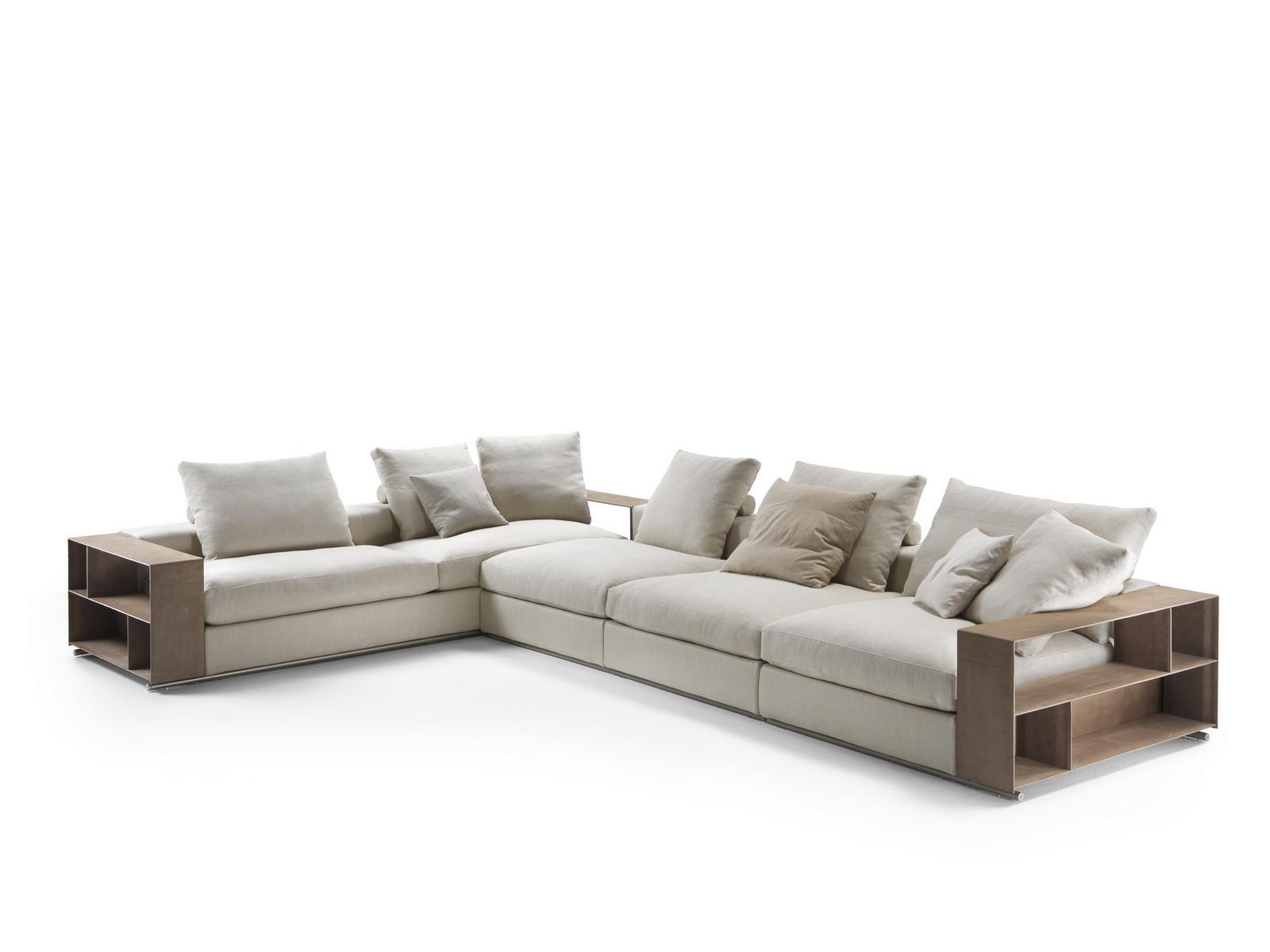 GROUNDPIECE Sectional fabric sofa with storage space