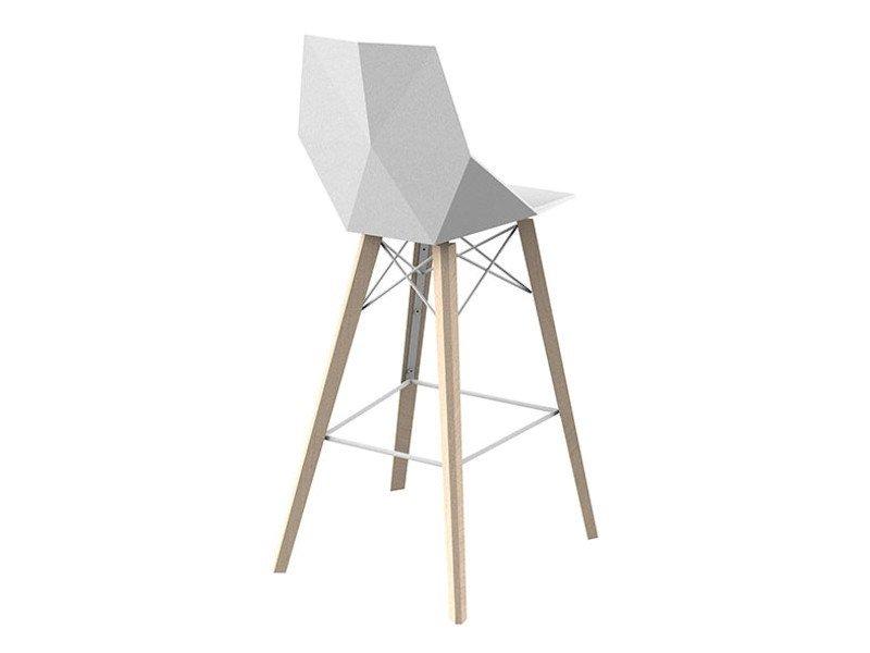 FAZ WOOD Polypropylene barstool with footrest