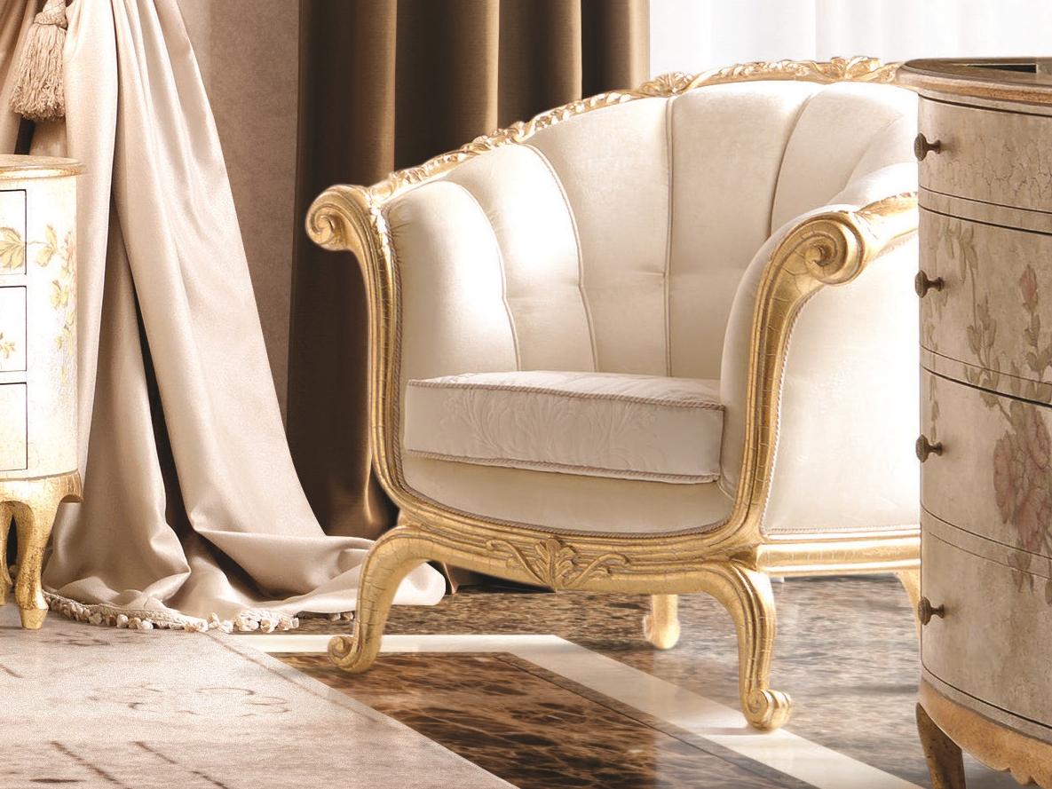 OPERA Upholstered fabric easy chair with armrests