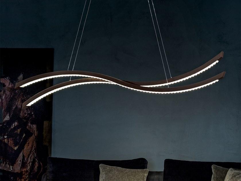 LIBE S160 LED direct light oak pendant lamp