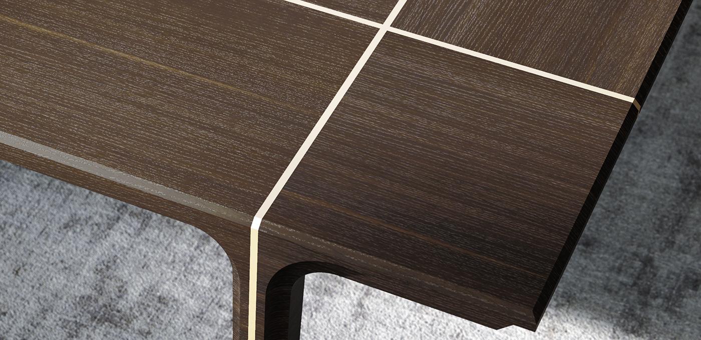 KENDO Rectangular solid wood console table