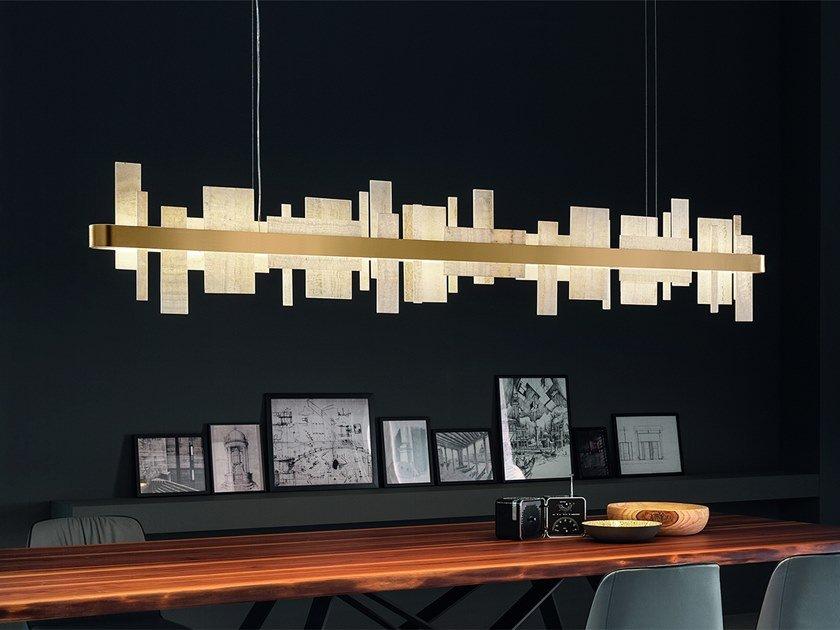 HONICÉ S200 LED pendant lamp in metal and natural stone