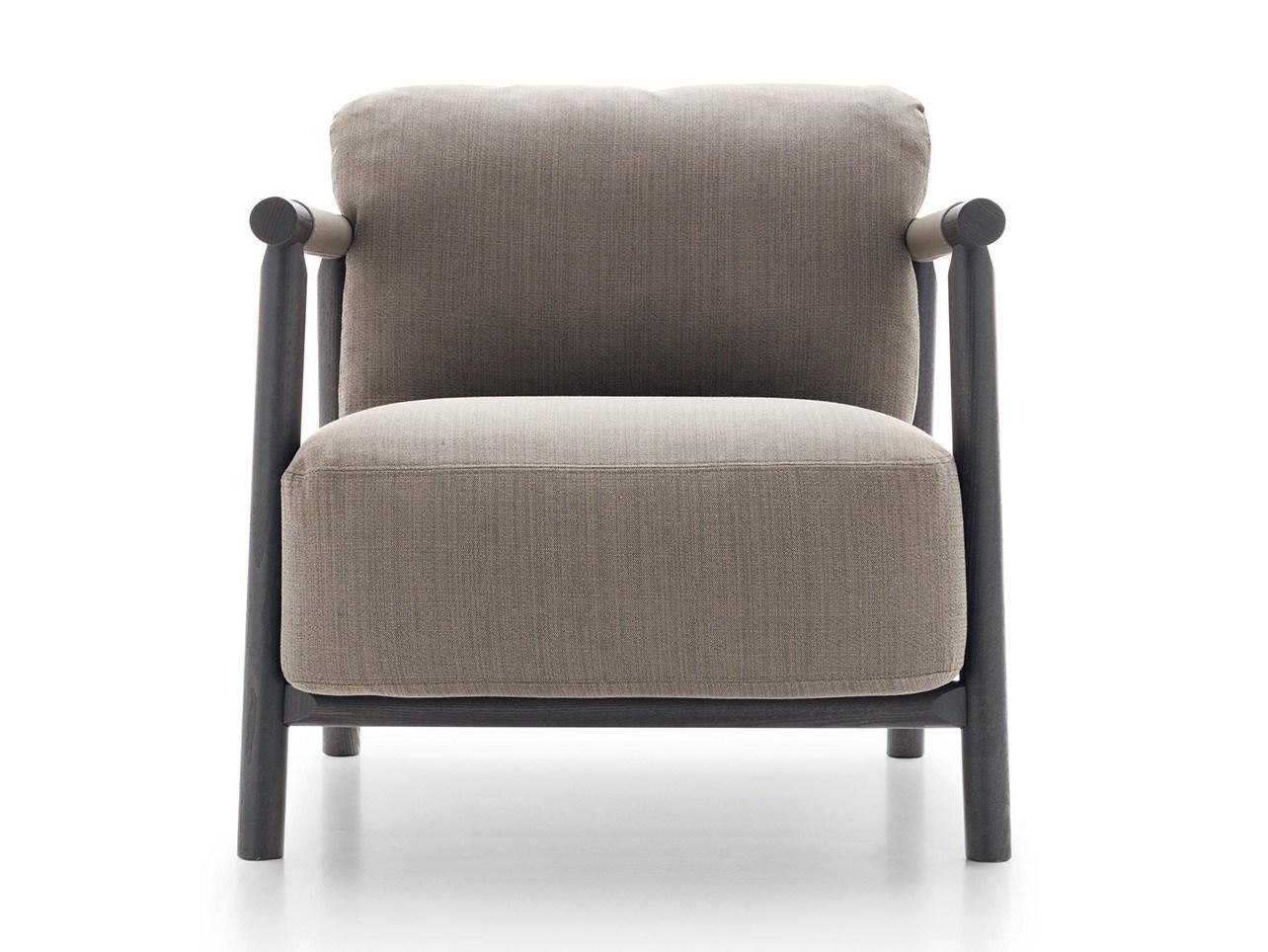 NATHY Upholstered fabric easy chair with armrests