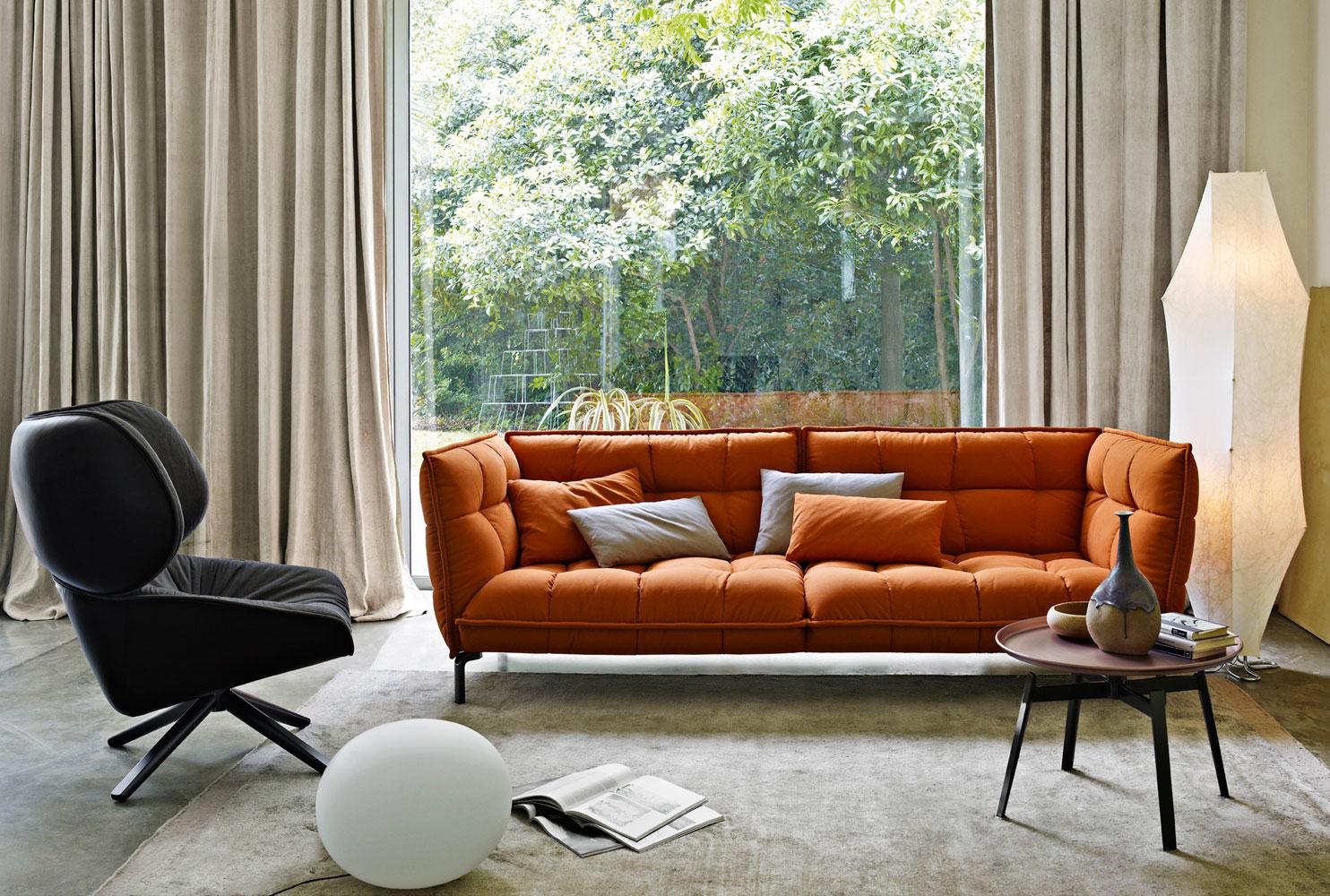 HUSK Tufted fabric sofa