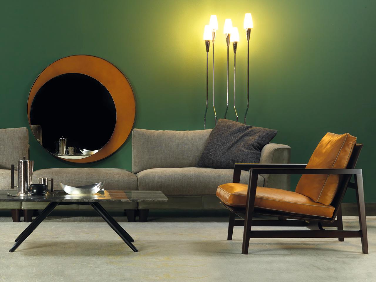 SEAN Leather easy chair with armrests