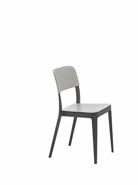 NENÈ S-CU Contemporary style stackable plastic restaurant chair with removable cover