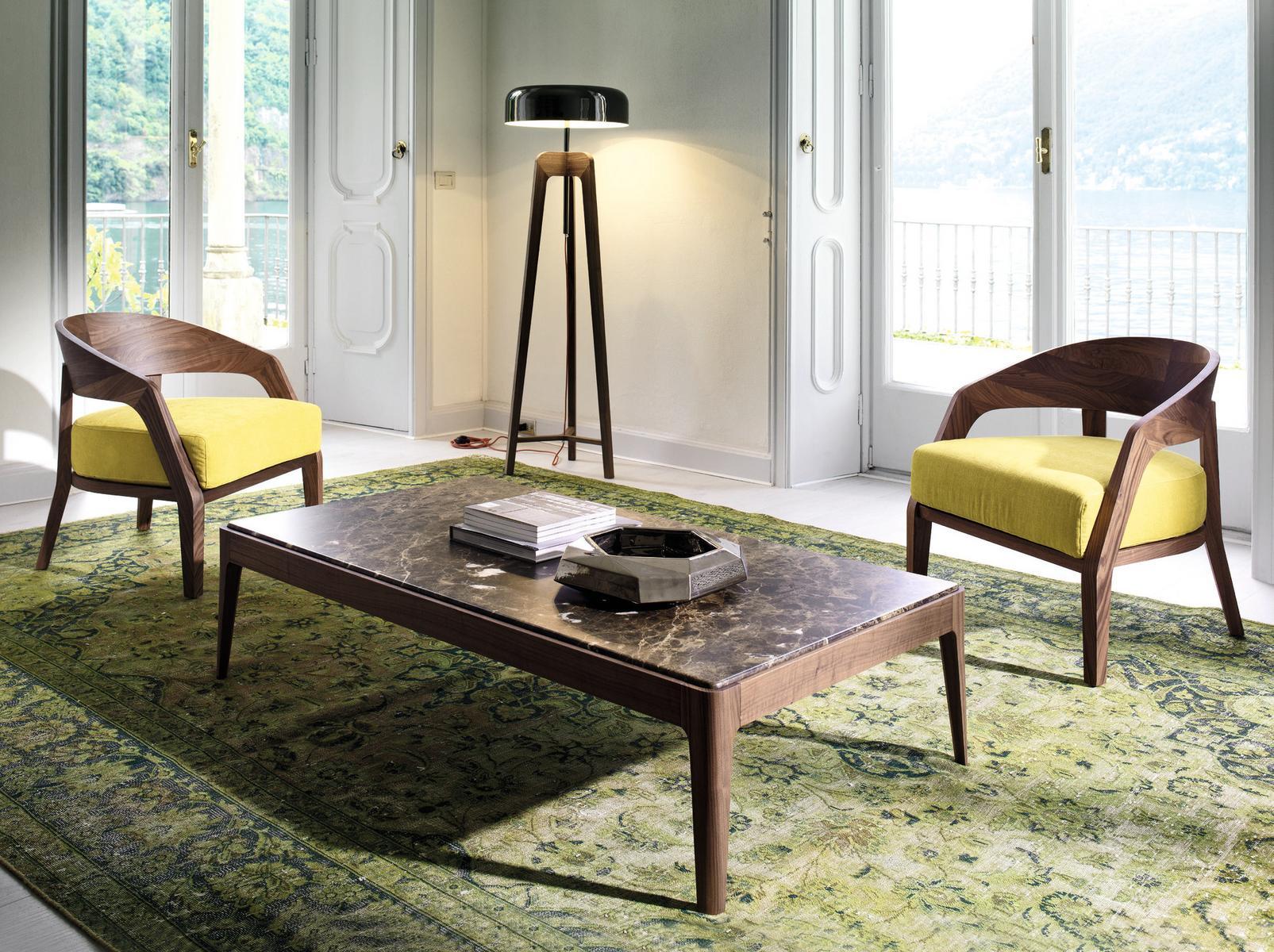 ALBA Walnut easy chair with armrests