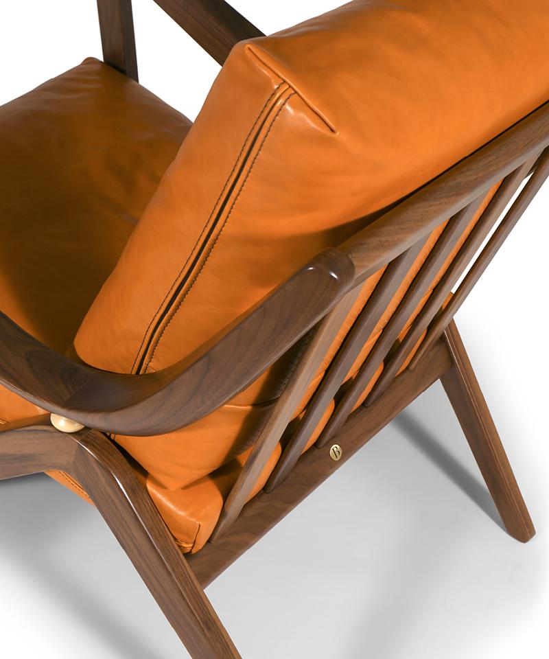 TAYLOR Leather armchair with armrests