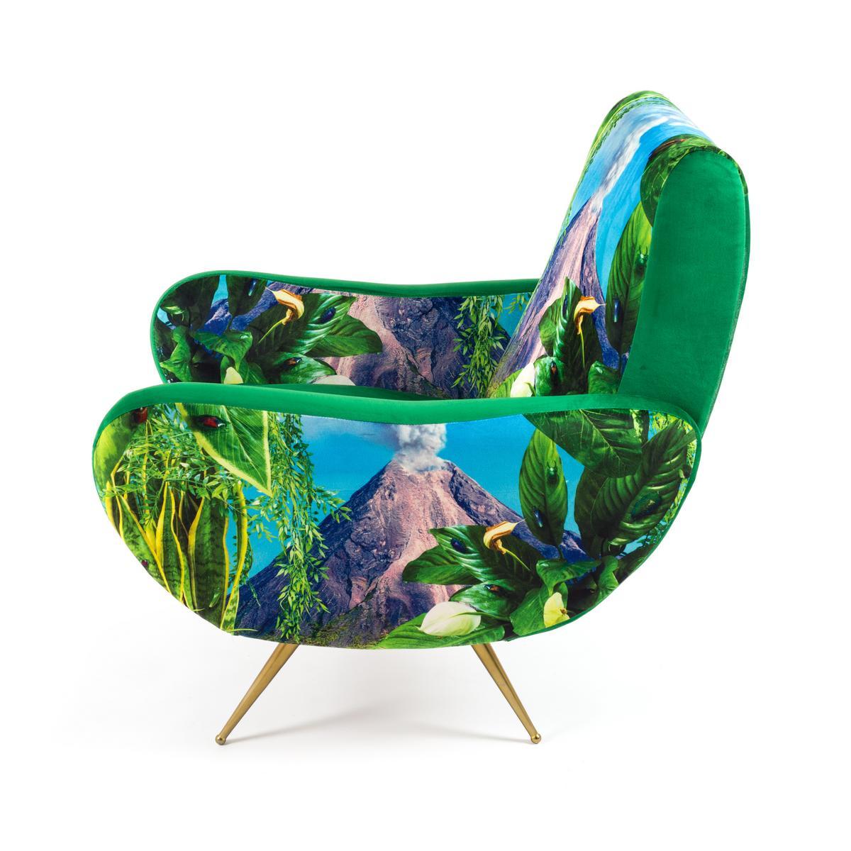 VOLCANO Fabric armchair with armrests
