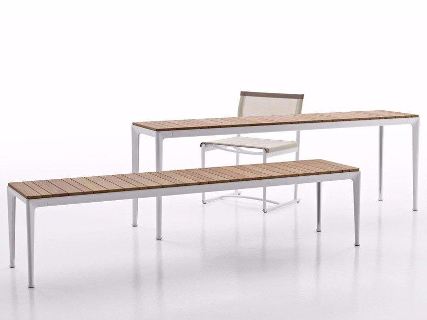 MIRTO OUTDOOR Rectangular aluminium and wood garden console