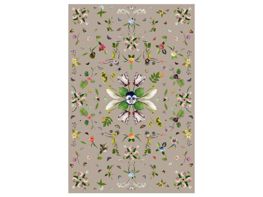 GARDEN OF EDEN BEIGE Rectangular rug with floral pattern