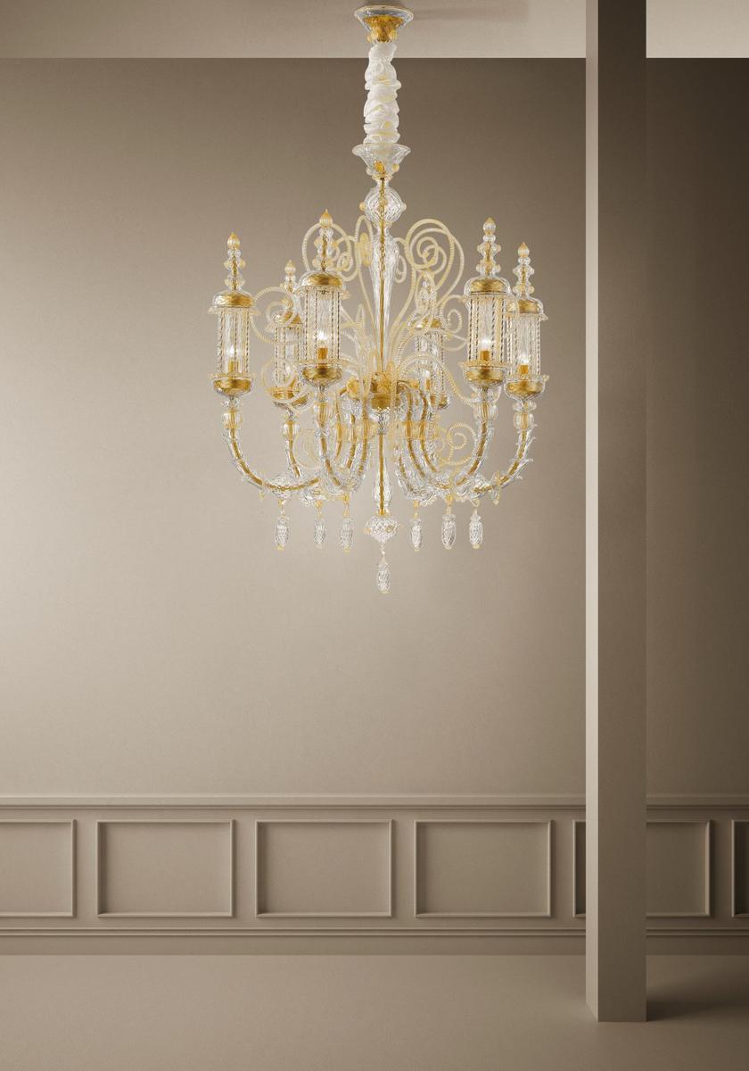BUCINTORO Glass chandelier with crystals
