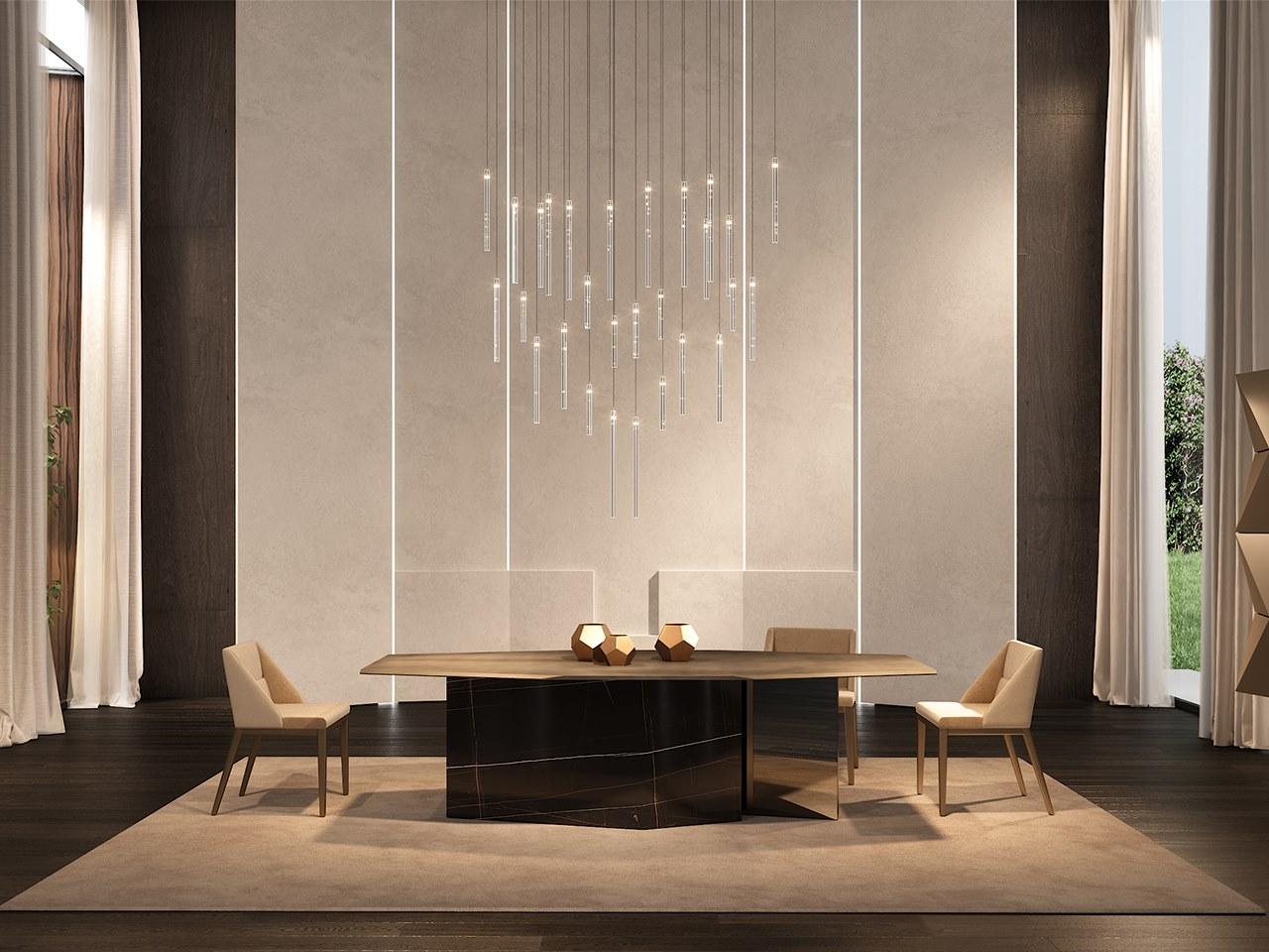 CUBITUM 72 Octagonal glass dining table