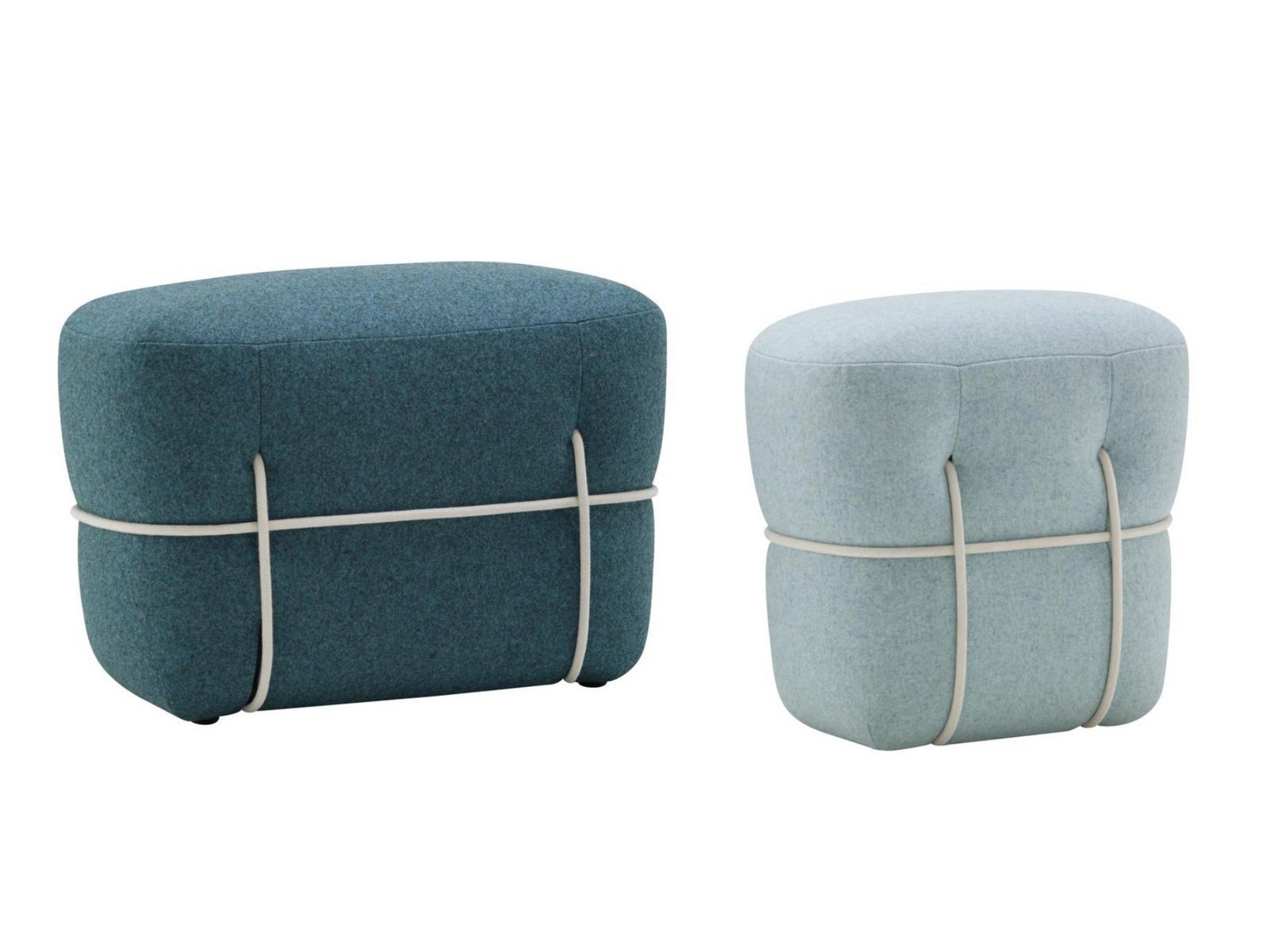 LACE Upholstered rectangular fabric pouf