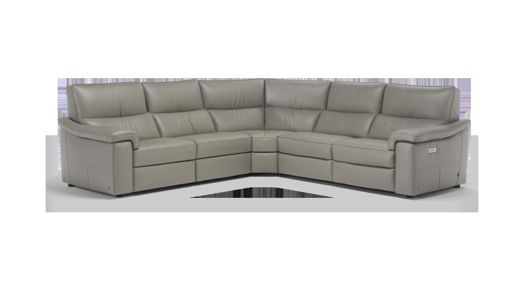 ROCK Corner leather sofa with electric motion
