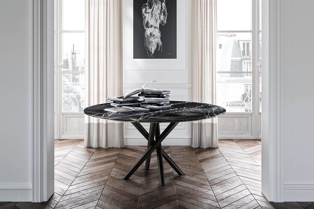 BALY MARBLE Oval stone table in a modern style