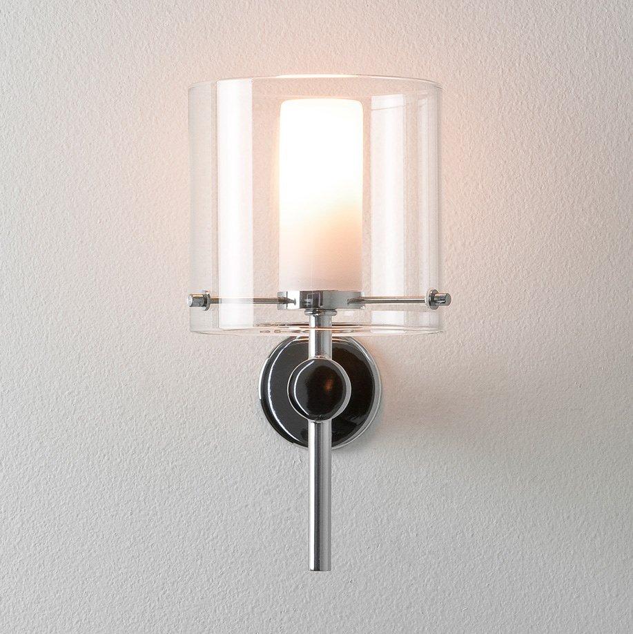 AREZZO Glass and steel wall lamp with dimmer