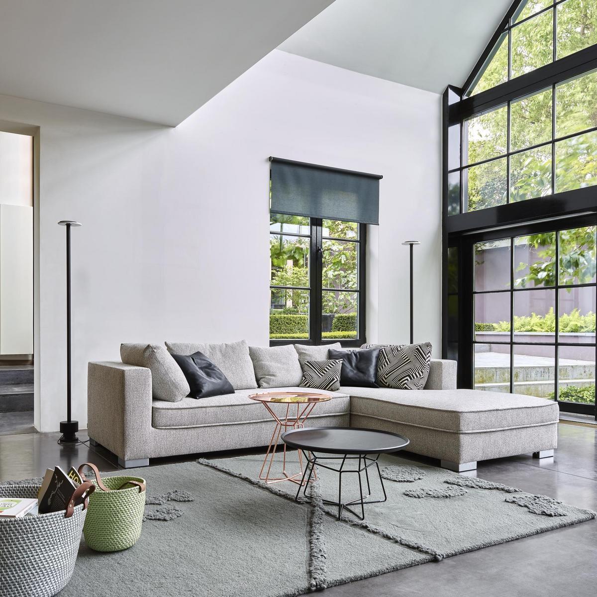 FALDA Low round steel and wood coffee table