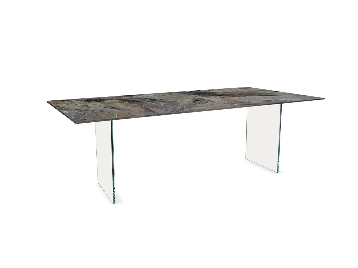 MONOLITE Rectangular Marble glass dining table