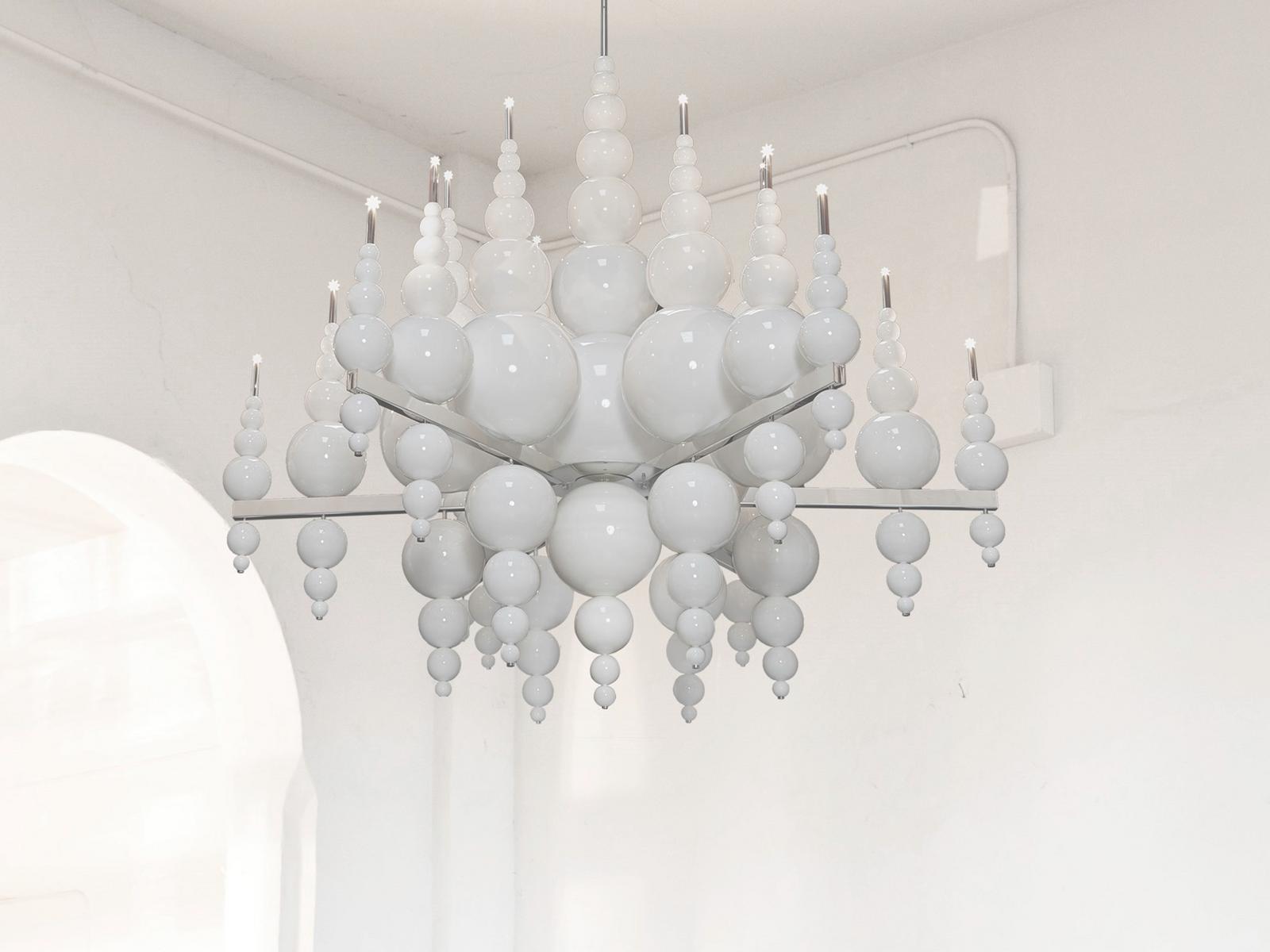 TEARS FROM MOON H18 XXL Indirect light glass chandelier
