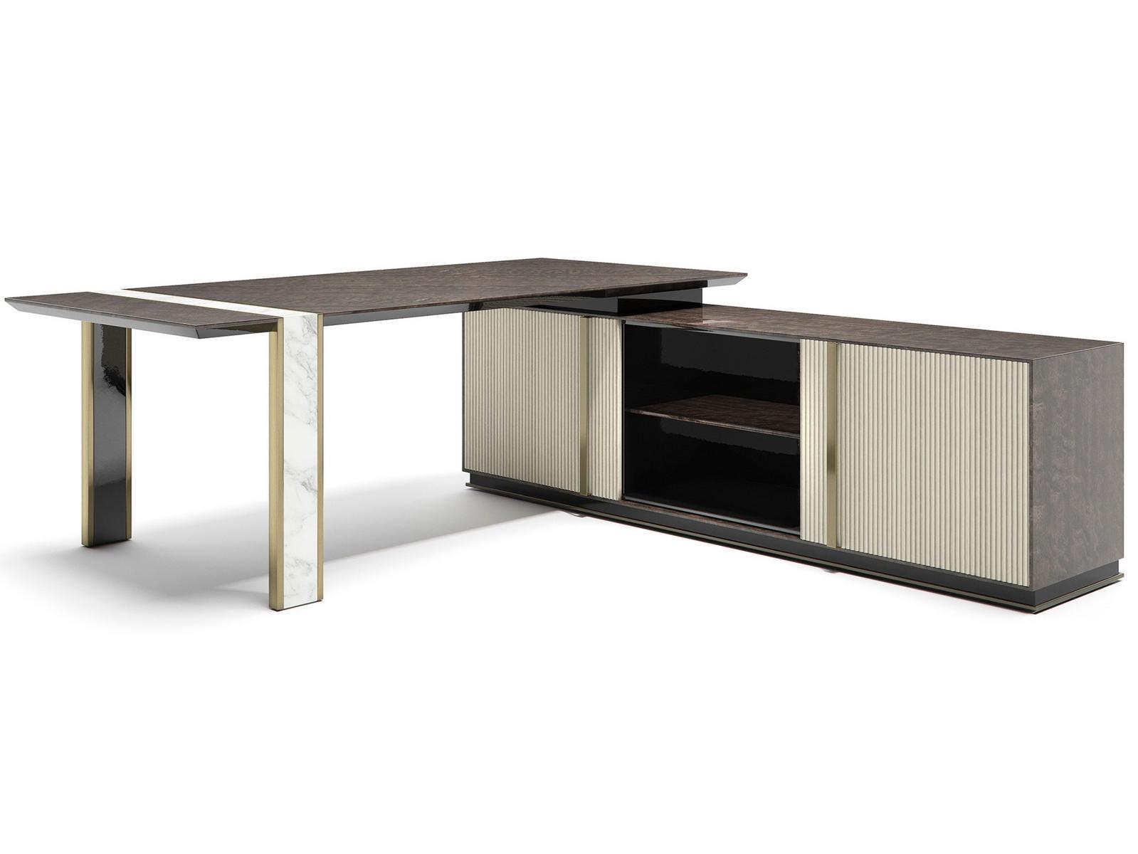 LINCOLN XL Rectangular wooden writing desk with drawers