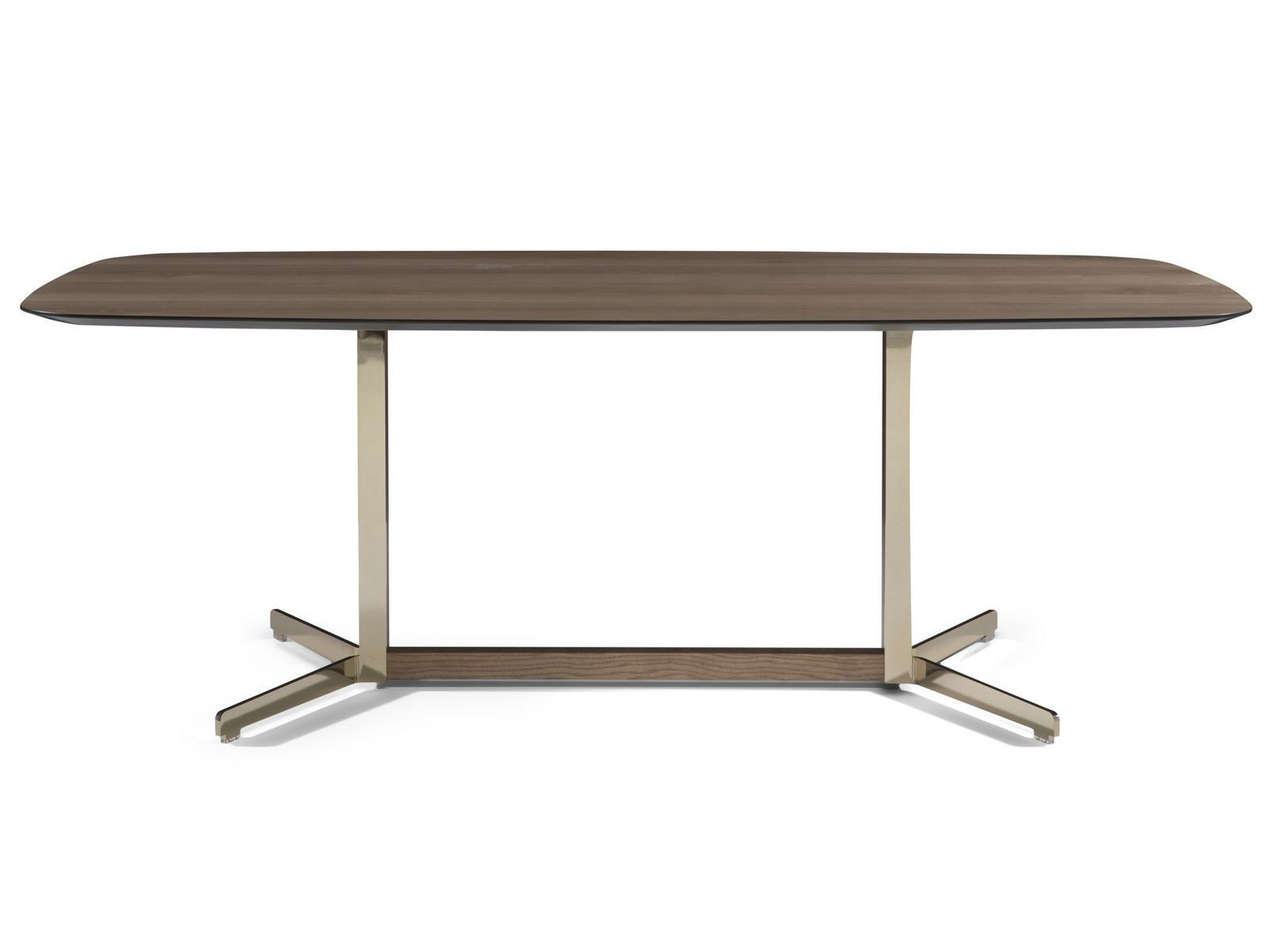 CAMPUS Rectangular wood veneer table