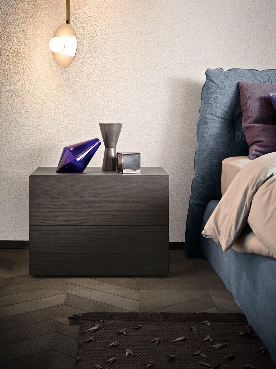 SPAZIO Rectangular wooden bedside table