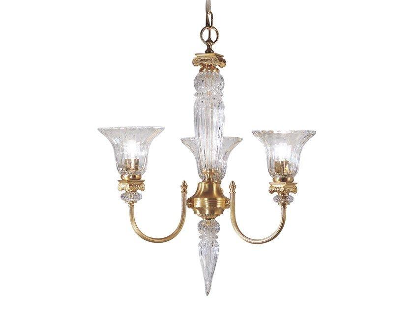 NATASCIA 27077/3 Satin gold plated finish chandelier with crystal