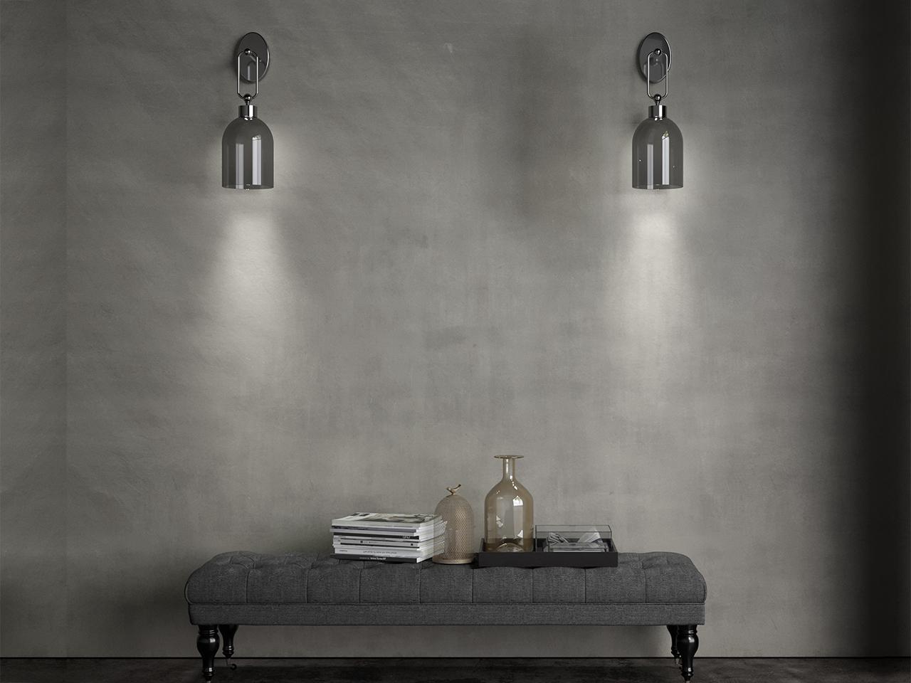 VALENTINA 4025/APG LED direct light blown glass wall lamp
