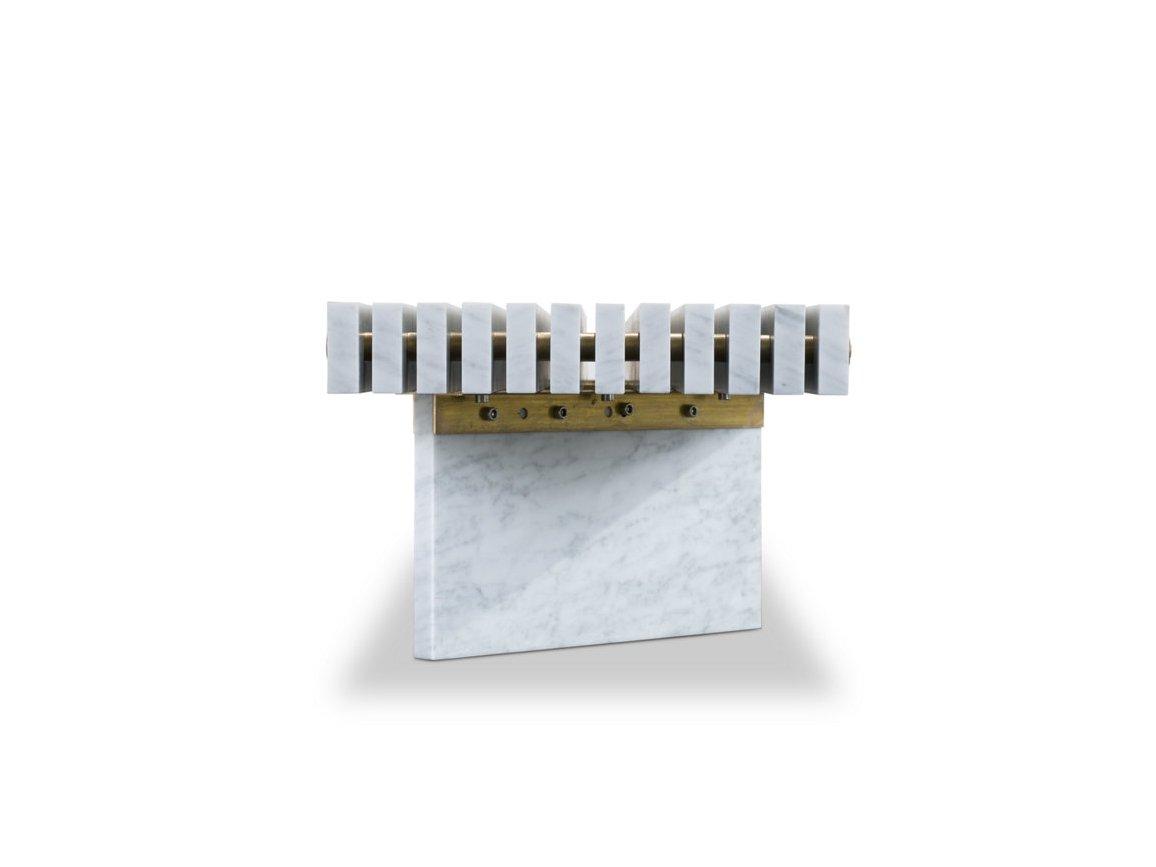 RAIL Rectangular marble coffee table