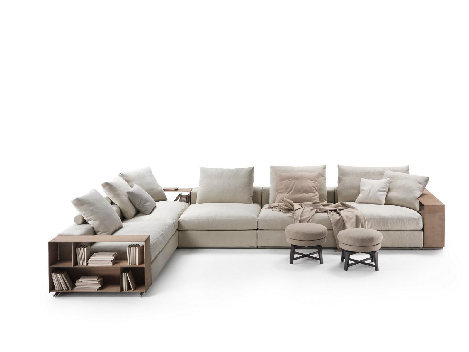 GROUNDPIECE Sectional fabric sofa with storage space