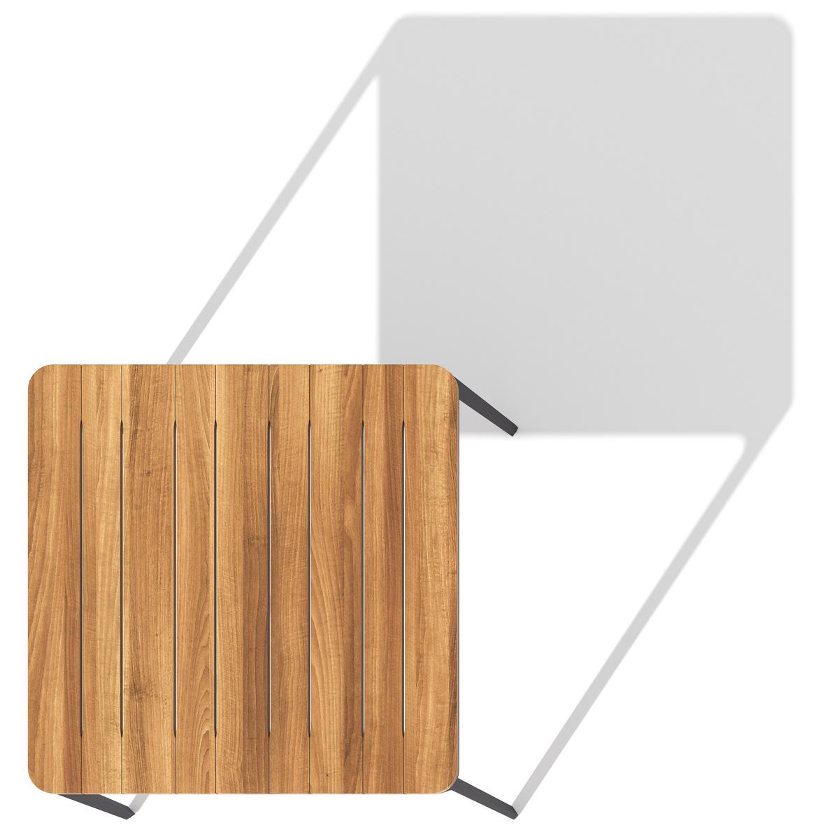 SLIM Square teak garden side table