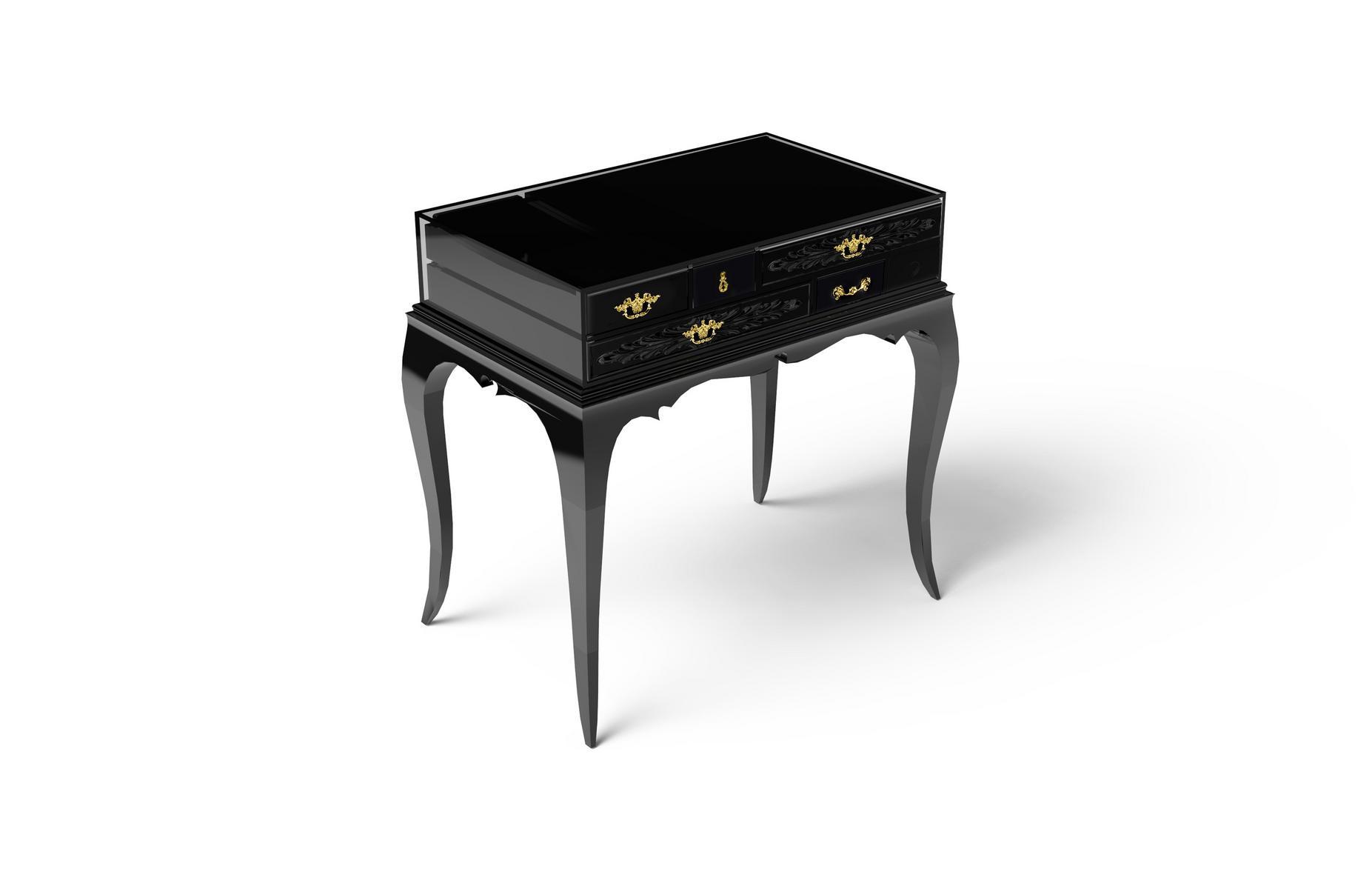 MELROSE Rectangular mahogany bedside table with drawers