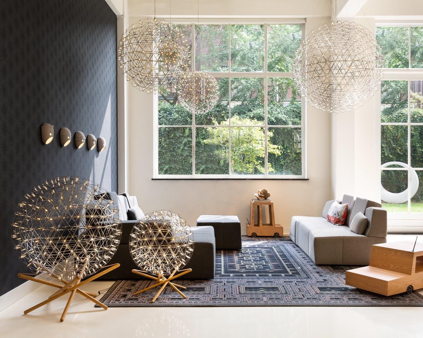 RAIMOND TENSEGRITY FLOOR LAMP LED stainless steel and wood floor lamp