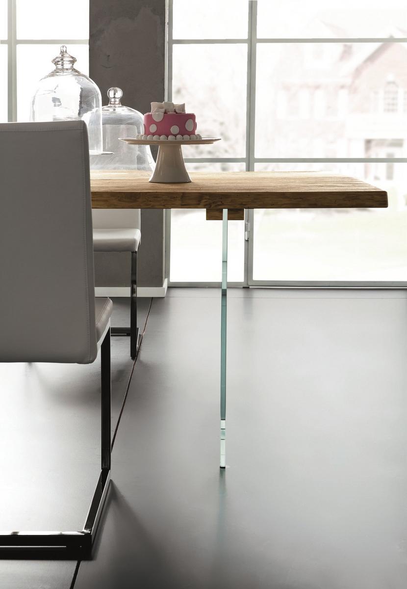 SP. 45 + ICE Rectangular oak peninsula table