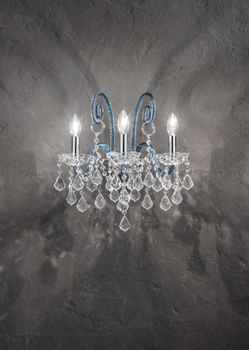 DANDOLO Glass wall lamp with crystals