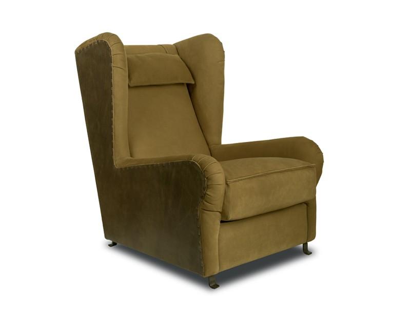 POCHETTE Leather armchair with armrests