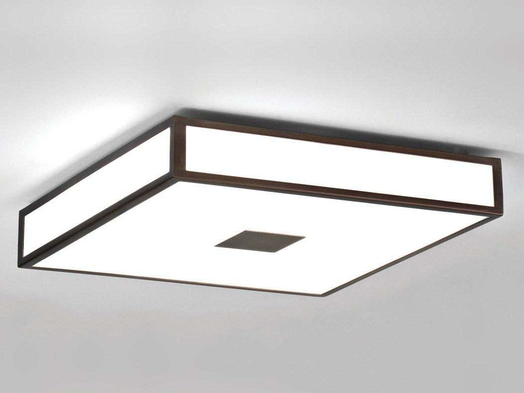 MASHIKO LED glass and steel ceiling light for bathroom