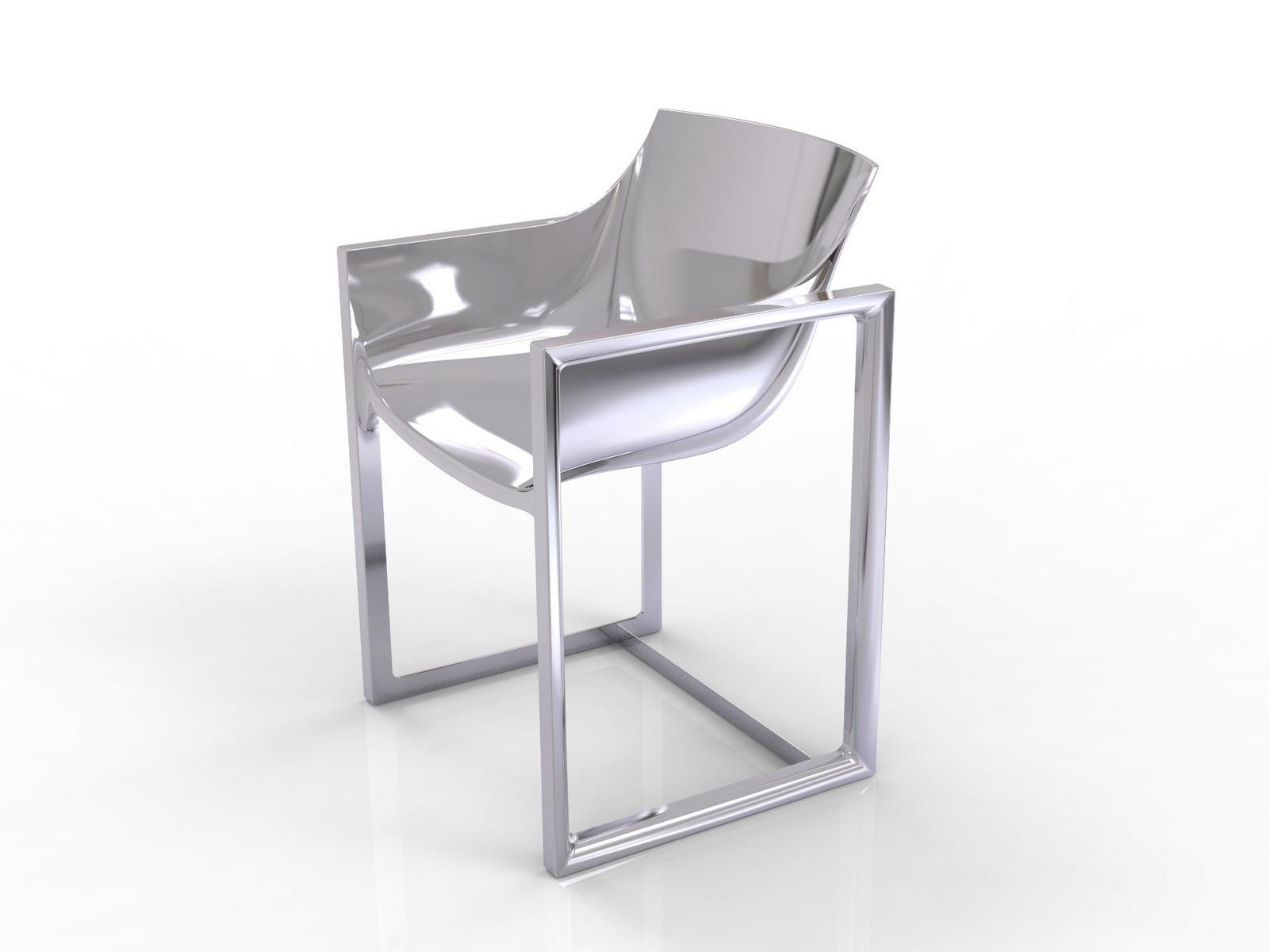 WALL STREET PREMIUM Sled base polypropylene garden chair with armrests