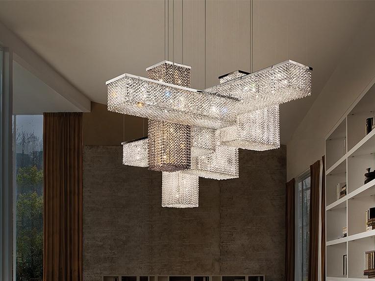 CUBO S175 SQ Pendant lamp with crystals