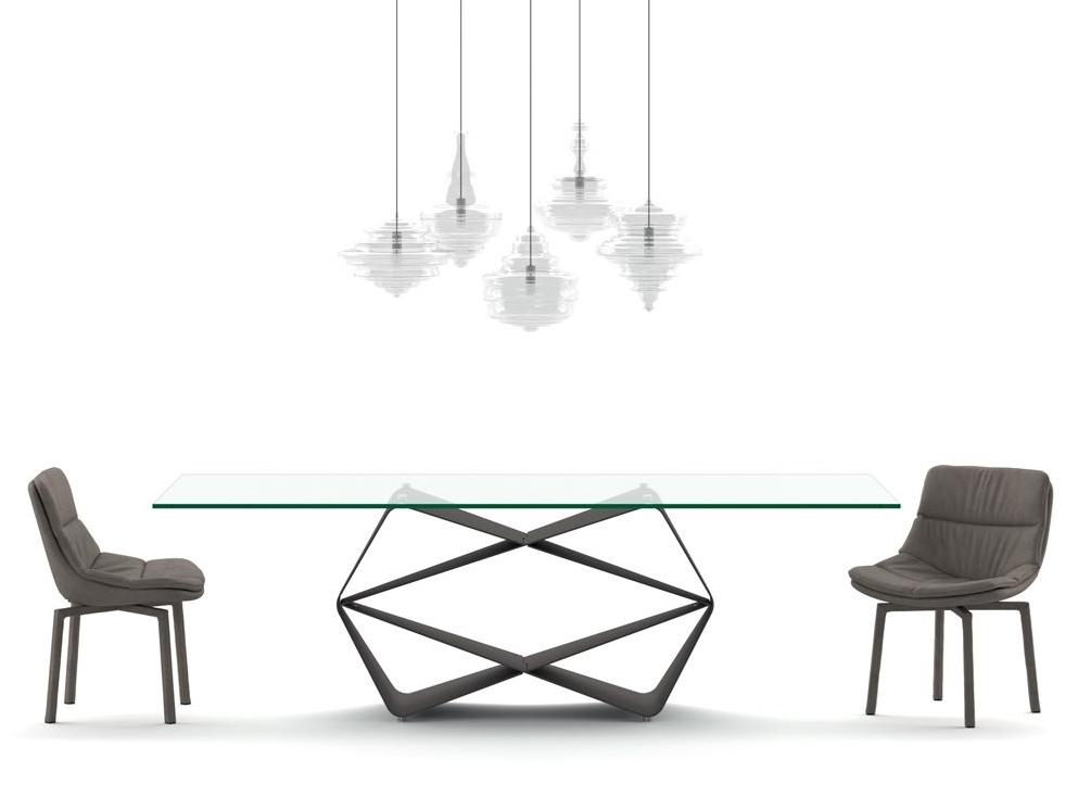 GEM Oval table in crystal and metal