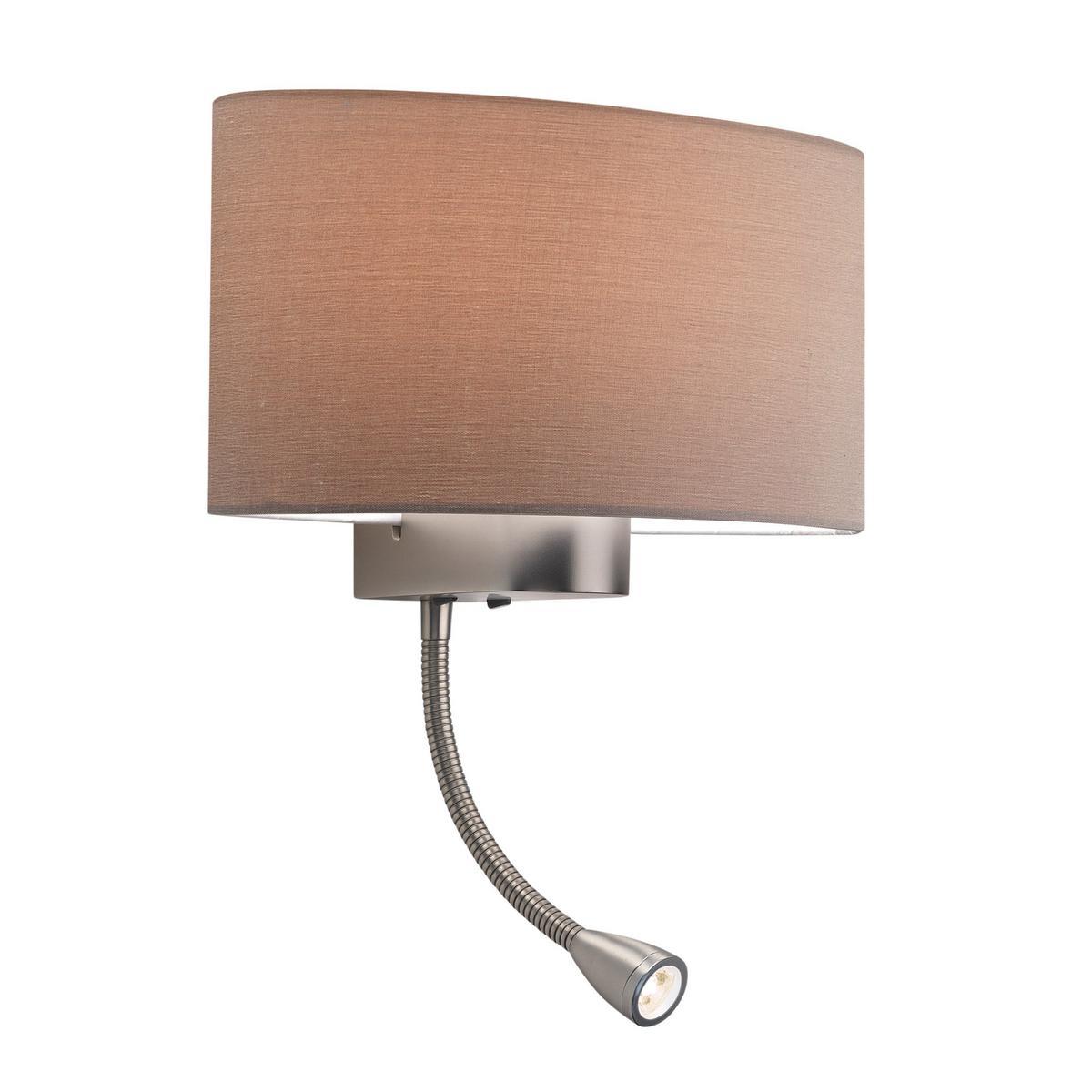 NAPOLI Led reading lamp in steel and fabric