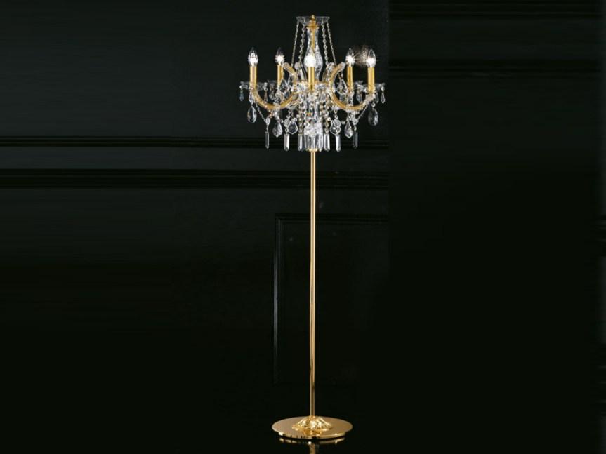 MARIA TERESA VE 942 STL5 Incandescent metal floor lamp with crystals