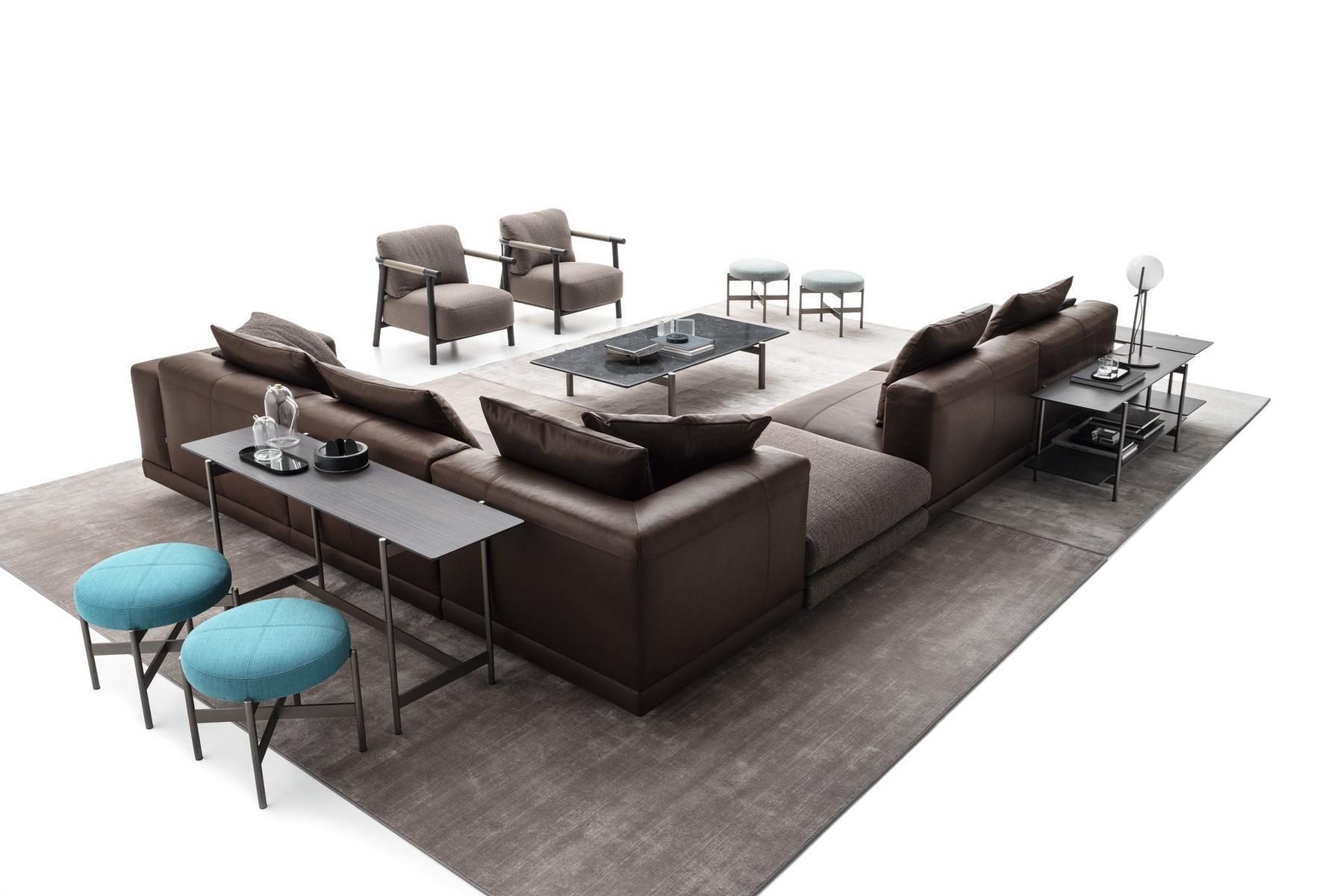 ERYS Upholstered fabric stool